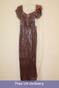 Levkoff Women's Emily Modest Chiffon Dress, Wine, Size 10