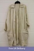 1930's Women's Vintage Linen Overcoat, Natural, No Size Indicated