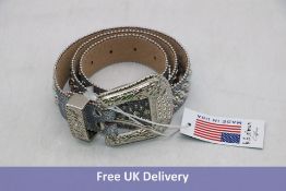 B.B.Simon Floral Studded Western Style Belt, Size 38