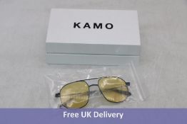 Kamo The Dude Glasses, Black Frame, Yellow Sun Lens