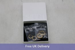 Two pairs of Safira Gold Hoop Earrings