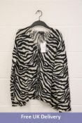 Estheme Cachemire Women's Tiger Top, Ivory Black, HP1621EC, 100 Percent Cashmere, Large