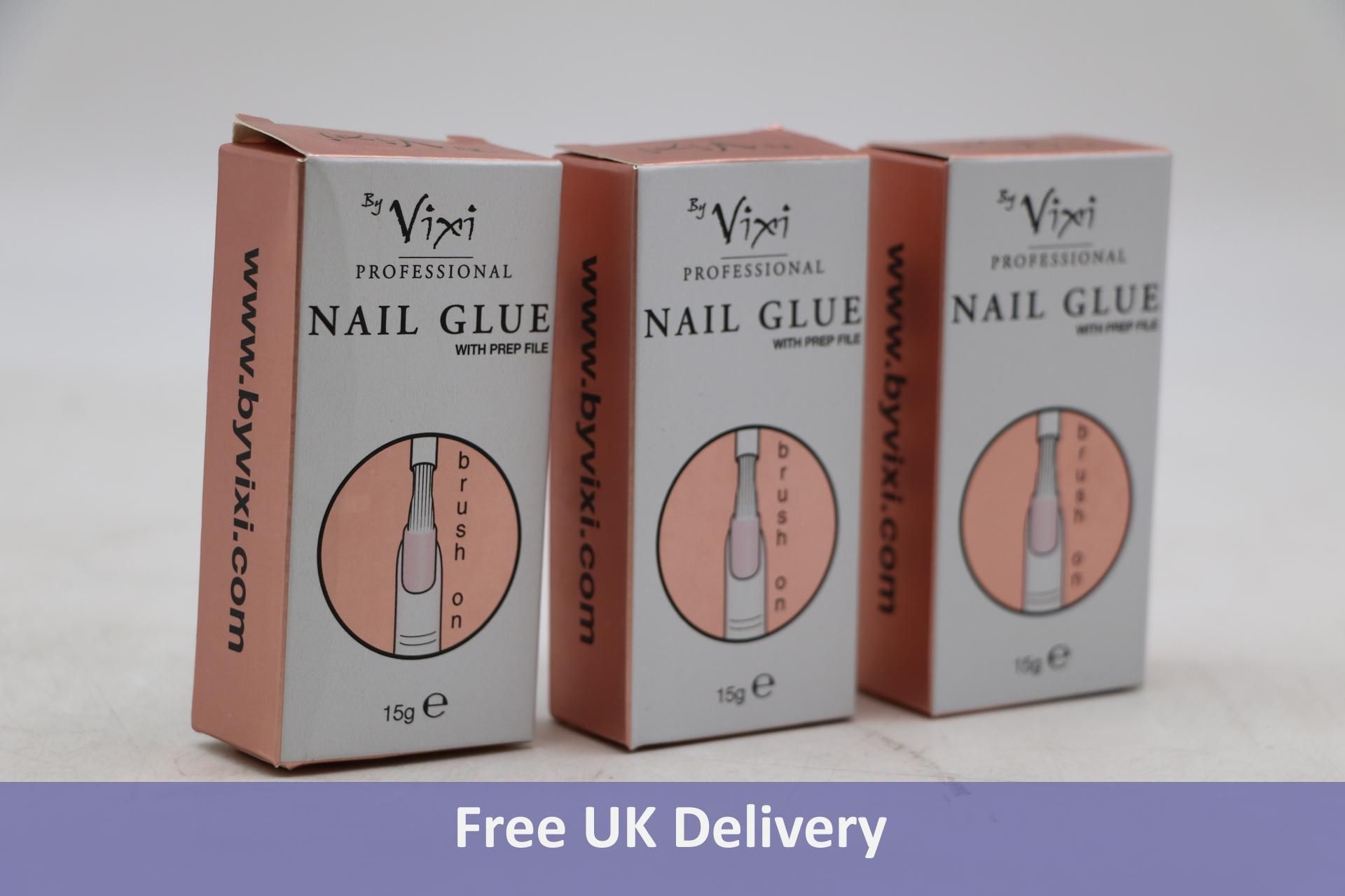 Fifteen Packs Vixi Professional Nail Glue with Prep File, 15g