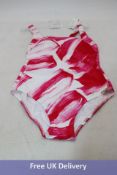 Maryan Mehlhorn Energy Swimsuit, White and Magenta, 38 B