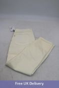 7-for-All-Mankind Women's Roxanne Mid Rise Slim Jeans, Ecru, Size 24