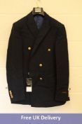 Pamoni Classic Collection, Two Piece Suit, Double Breasted, Blue, Jacket EU 40, Trousers EU 34