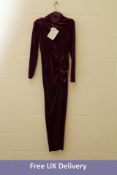 Actualee Velvet Long Dress, Crimson, EU 44