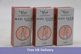 Fifteen Packs Vixi Professional Nail Glue with Prep File, 15g