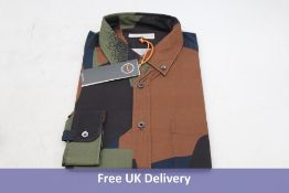 Three Far Afield Men's Mod Button Down Long Sleeve Shirt Camo Print Classic, Size XL