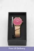Woman's Coluri Kahlo In Scarlet Watch, Rose Gold Strap