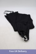 Amina Muaddi Walford One Piece Catsuit, Black, UK XL, Box Damage