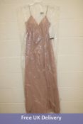 Levkoff Women's Surplice Neck Chiffon A-Line Gown, Frost Rose, Size 2