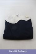 Les Coyotes De PAris Viktoria Large Embroidered Collar Jumper, Navy Blue, UK 12