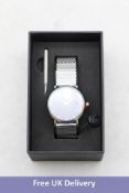 Woman's Coluri Kahlo Watch In Jet Black, Silver Strap