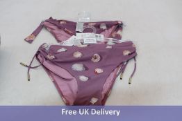 Maryan Mehlhorn Seastories Tie-Bikini Bottoms, Seastories Bikini Bottoms, Lilac, UK10