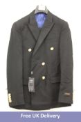 Pamoni Classic Collection, Two Piece Suit, Double Breasted, Black, Jacket EU 40, Trousers EU 34