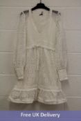 Claire Luise Women's Mini Dress with Coarse Lace, White, EU 38