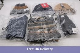 Eight M&Co Winter Wear items to include 3x Woolly Hats, 1 Size, 1x Blue, 1x Leopard Print and Camel,