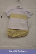 Eight Rapife Kid's Clothing Shorts and T-Shirt Sets, Yellow/White, 2x 3 Months, 2x 6 Months, 2x 9 Mo