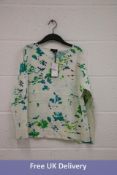 Estheme Cachemire Women's Top, White Multi, E467D, Medium