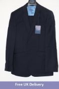 T. M Lewin Men's Hornsby 2 Piece Suit, Navy, Jacket 40L, Trousers 34R
