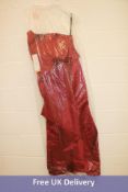 Levkoff Women's Satin One Shoulder A-line Dress, Red, Size 10