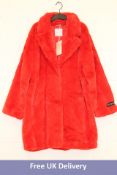 Rino & Pelle Women's Joela Faux Fur Coat, Cherry Tomato, Size 42