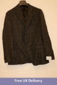 Caruso Suit Jacket, Dark Grey Check, Size 48 8R ASM2JM304H
