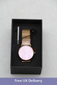 Woman's Coluri Kahlo In Pink Watch, Gold Strap