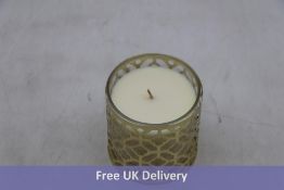 Three Aulica Glass Perfume Vanilla Scented Jar Candles, Gold