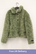 Rino and Pelle Women's Cropped Jacket in Curly Faux Davida, Mistletoe, Size 44