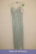 Levkoff Women's Surplice Neck Chiffon A-Line Gown, Pale Blue, Size 4