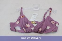Maryan Mehlhorn Seastories Underwired Bikini Top, Lilac, UK10 B