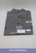 3-Man Men's Clothing Box Short Sleeved Shirt, Grey, Medium