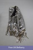 Ratatouille Women's sequin and fringes mini-skirt, Silver Size 38