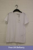 Six B.Young Lola Women's V-Neck T-Shirt, White, UK S