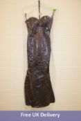 Levkoff Women's Surplice Neck Chiffon A-Line Gown, Dark Plum, Size 8