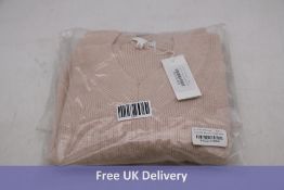 Skin Women's Mylee Pullover Cotton/Cashmere V-Neck, Blush Heather, Size L