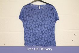 Four Bianca Women's Dagmar Lace Tops, Blue, Flower Lace Pattern, 1x UK 10, 1x UK 12, 1x UK 14, 1x UK