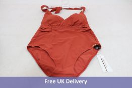 Maryan Mehlhorn Icon Plunged Halterneck Swimsuit, Terra, 38 B