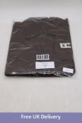 3-Man Men's Clothing Box Short Sleeved Shirt, Brown, Medium