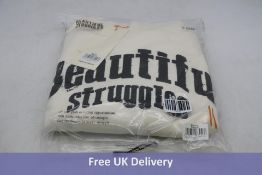 Beautiful Struggles Men's Curved Logo Hoodie, Cream, Small