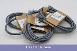 Thirty Excel Cat6A Patch Lead F/FTP Shielded LSOH Blade Booted 101-140, Grey, 1.5m