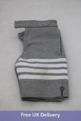 Thom Browne Kids Varsity Pique 4 Stripe Jersey Shorts, Light Grey, Size 6, Dirty Mark On Stripes, No