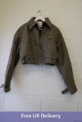 Source Unknown Women's Herringbone Crop Bomber, Brown, One Size