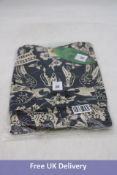 Farm Rio Women's Graphic Floral Print Cotton Blouse, Black/White, Size XS