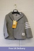 Thom Browne kids 4 Bar Classic Jersey Sports Coat, Light Grey, Size 6, No Box