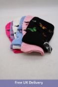 Six Thee Notorious Brat Butterfly Ski Masks, 1x Black, 1x Light Pink, 1x Light Blue, 1x White, 1x Li