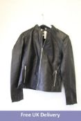 Tomahawk Garment IJM-4525 Men's Leather Jacket, Black, Size M