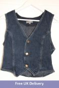 DL1961 Women's Denim Vest, Dark Blue, Size M